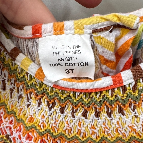 Colorful Chevron Smocked Fall Kids Long Dress - Picture 5 of 6